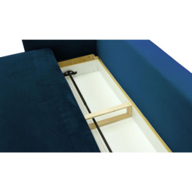 Mossa Sofa Bed with Storage, blue, Leg colour: white - thumbnail 2