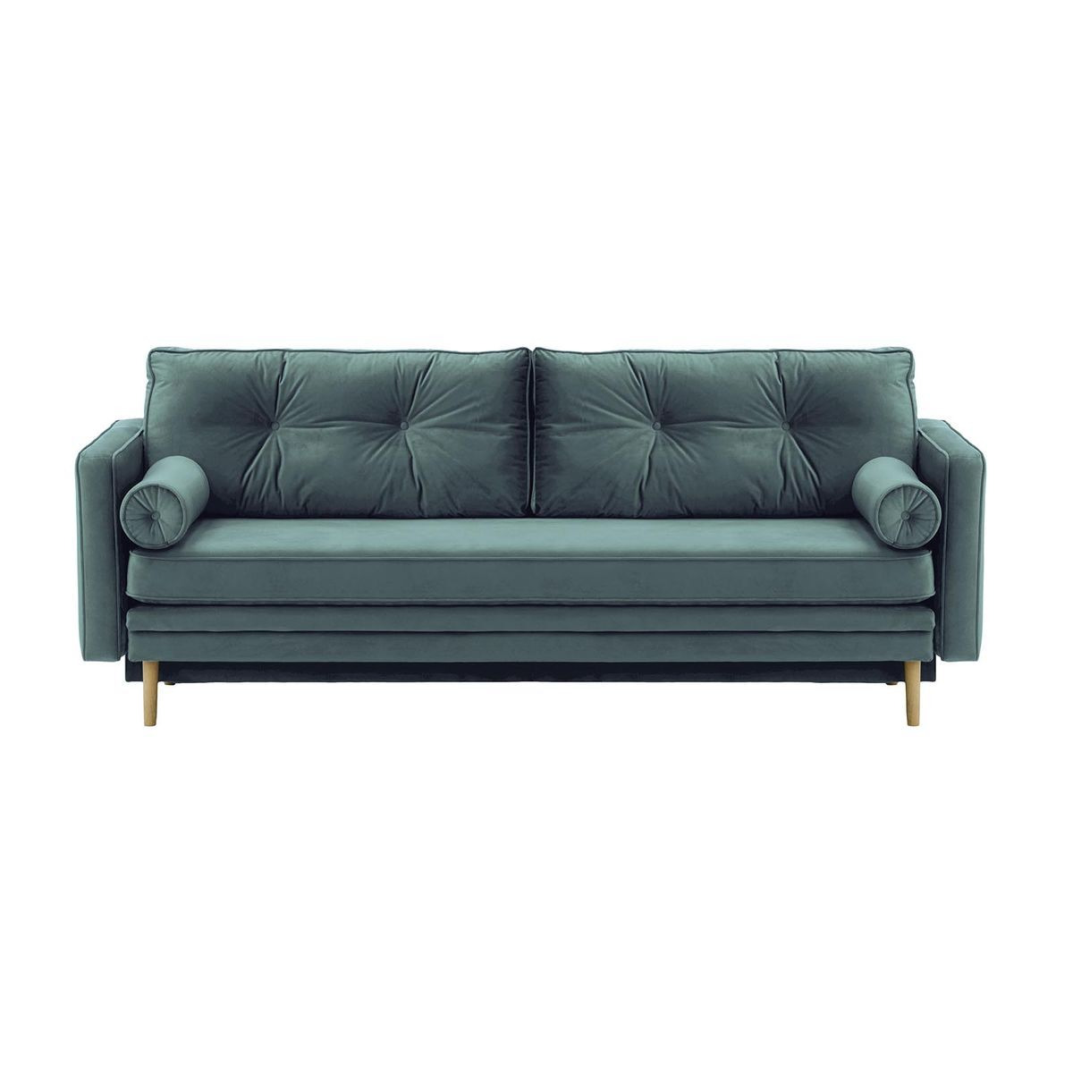 Mossa Sofa Bed with Storage, dirty blue, Leg colour: wax black - image 1