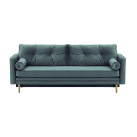 Mossa Sofa Bed with Storage, dirty blue, Leg colour: wax black - thumbnail 1