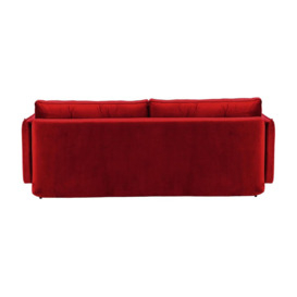Darnet Sofa Bed with Storage, dark red, Leg colour: dark oak - thumbnail 3