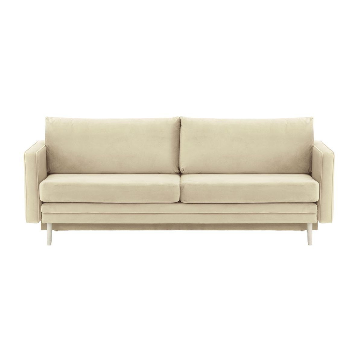 Lioni Sofa Bed with Storage, light beige, Leg colour: white - image 1