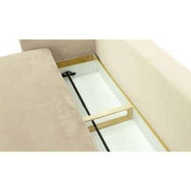 Lioni Sofa Bed with Storage, light beige, Leg colour: white - thumbnail 2