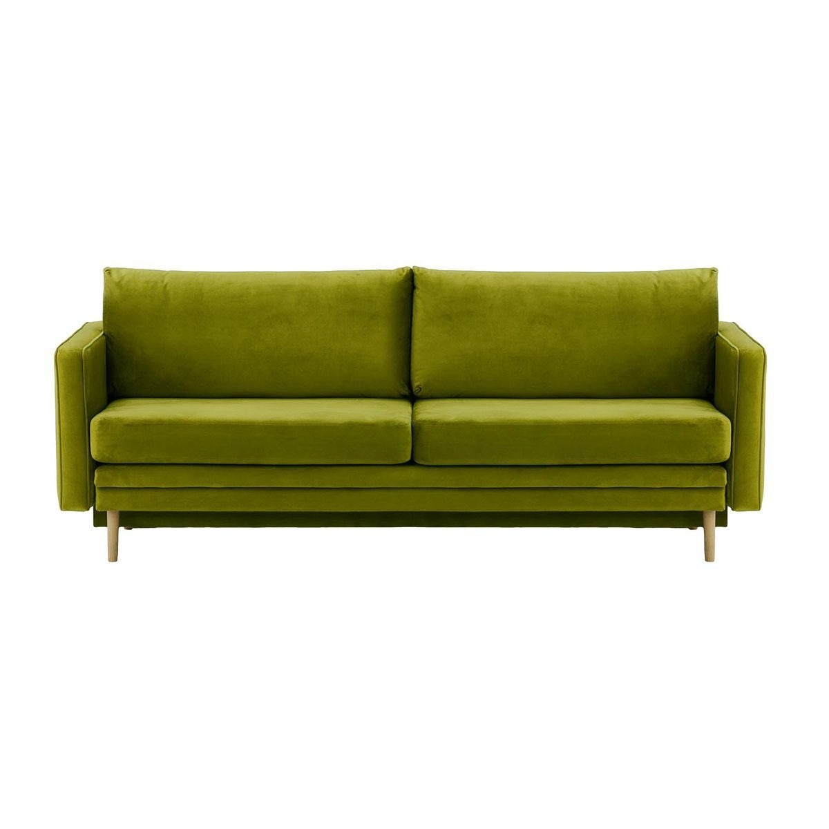 Lioni Sofa Bed with Storage, olive green, Leg colour: wax black - image 1