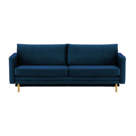 Lioni Sofa Bed with Storage, navy blue, Leg colour: aveo
