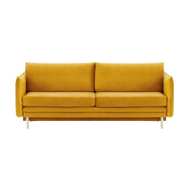 Nimbus Sofa Bed with Storage, mustard, Leg colour: white - thumbnail 1