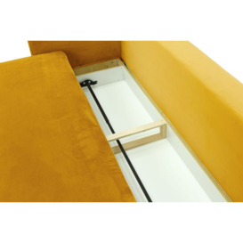 Nimbus Sofa Bed with Storage, mustard, Leg colour: white - thumbnail 2