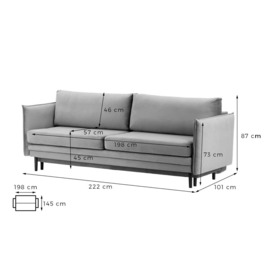 Nimbus Sofa Bed with Storage, dark green, Leg colour: dark oak - thumbnail 3