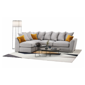 Majestic New Left Hand Corner Sofa with Loose Back Cushions, light grey/mustard - thumbnail 2