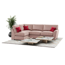 Majestic New Left Hand Corner Sofa with Fitted Back Cushions, pink/dark red - thumbnail 2