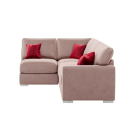 Majestic New Left Hand Corner Sofa with Fitted Back Cushions, pink/dark red - thumbnail 3