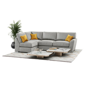 Majestic New Left Hand Corner Sofa with Fitted Back Cushions, silver/mustard - thumbnail 2