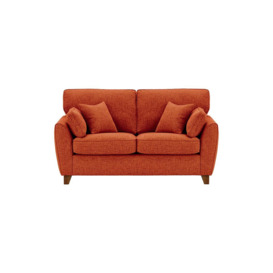 James 2 Seater Sofa, burnt orange, Leg colour: dark oak