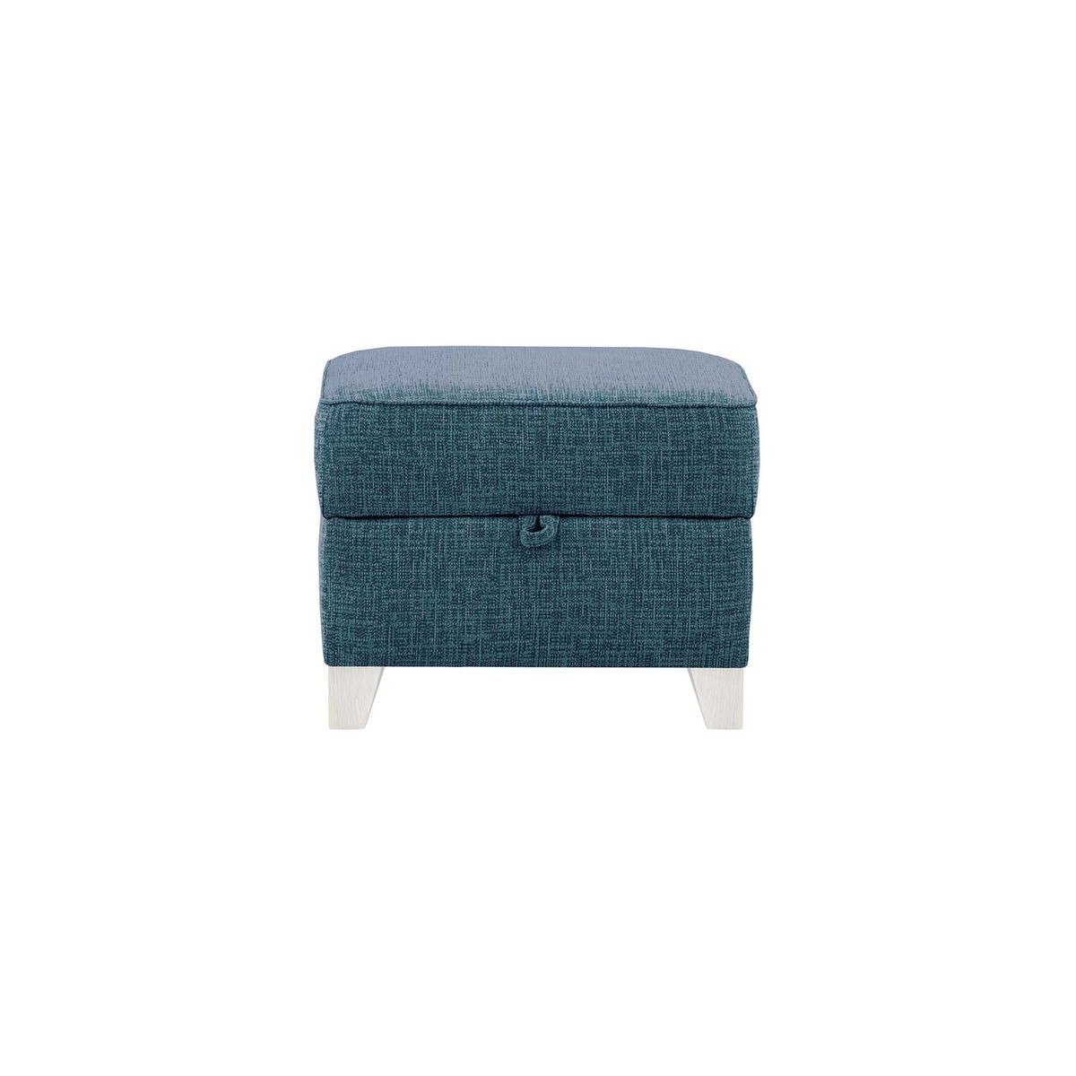 James Footstool with Storage, teal, Leg colour: white - image 1