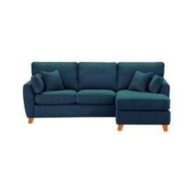 James Right Corner Sofa, teal, Leg colour: aveo