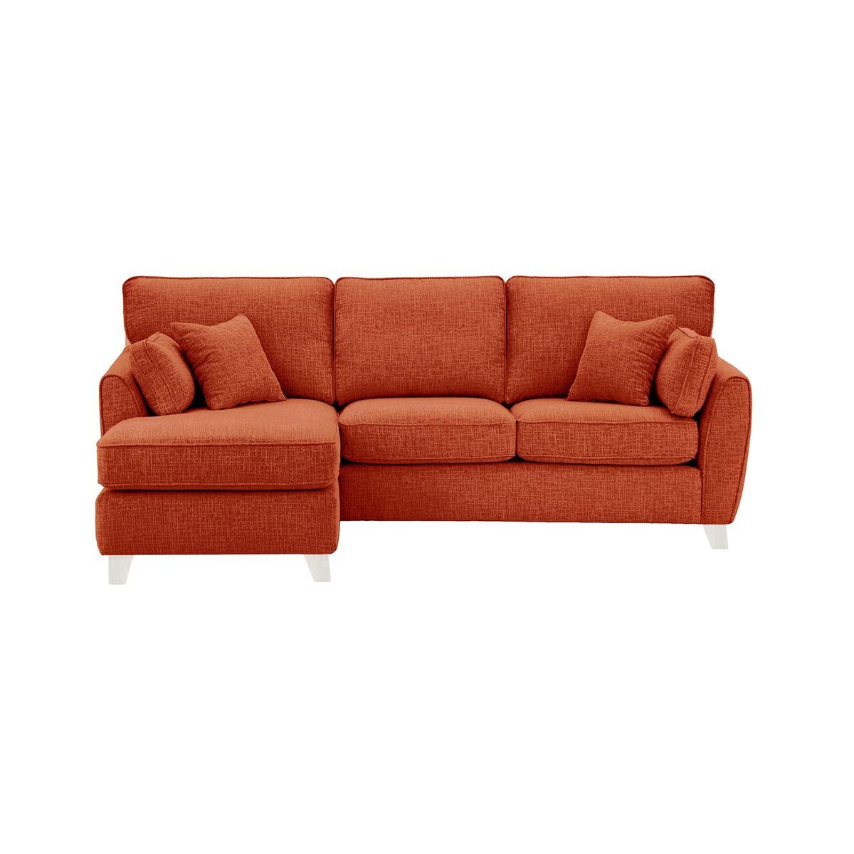 James Left Corner Sofa, burnt orange, Leg colour: white - image 1