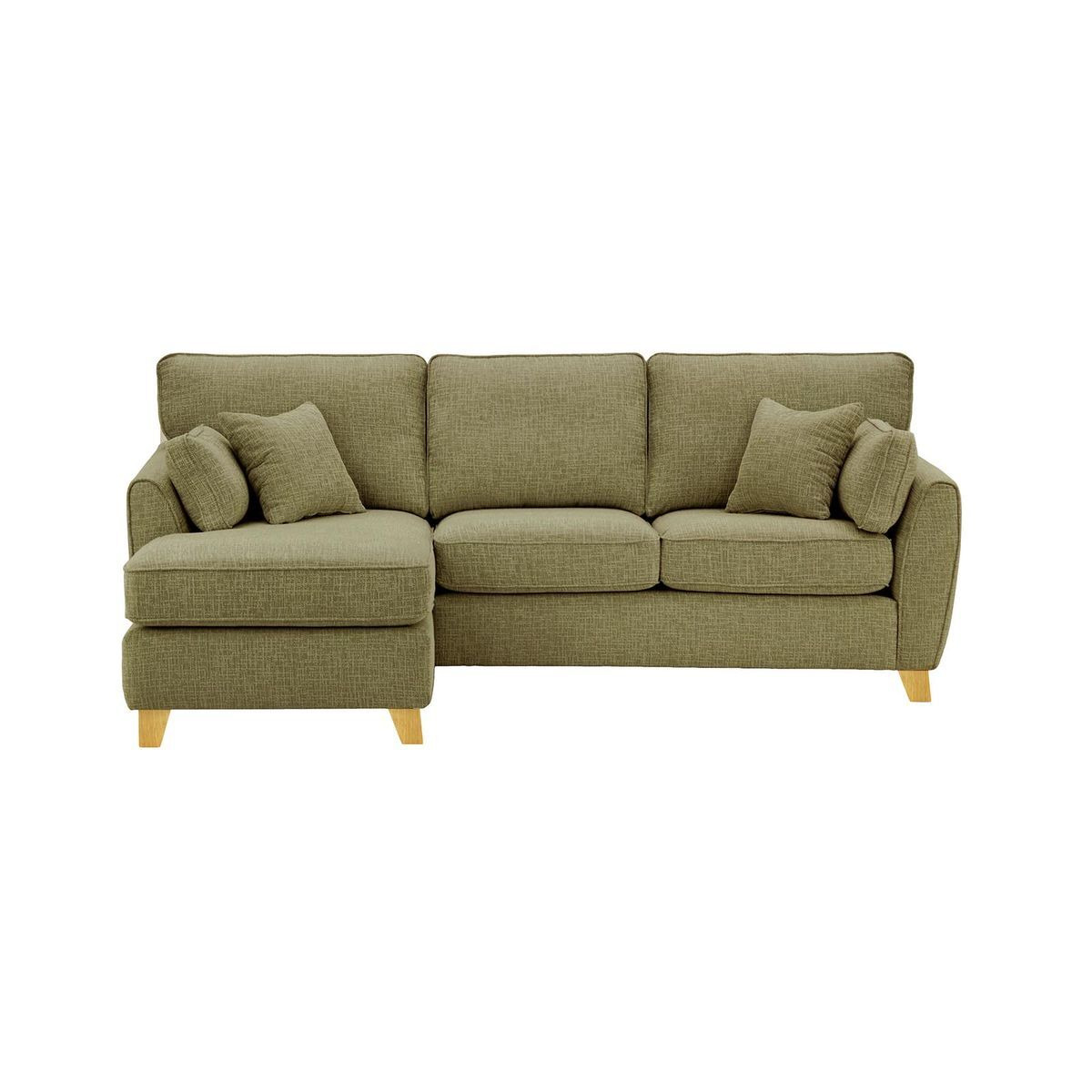 James Left Corner Sofa, olive green, Leg colour: wax black - image 1