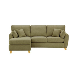 James Left Corner Sofa, olive green, Leg colour: wax black - thumbnail 1