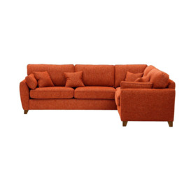 James Large Right Corner Sofa, burnt orange, Leg colour: dark oak