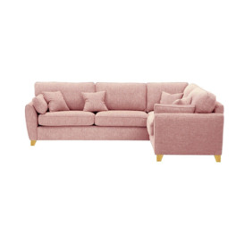 James Large Right Corner Sofa, blush pink, Leg colour: like oak