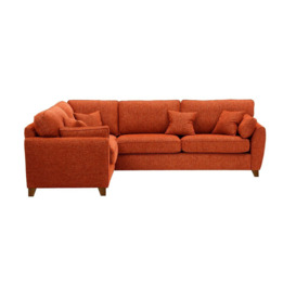 James Large Left Corner Sofa, burnt orange, Leg colour: dark oak - thumbnail 1