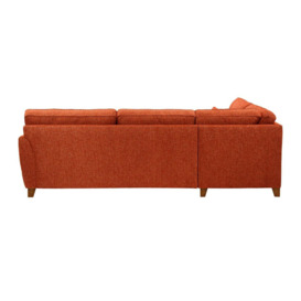 James Large Left Corner Sofa, burnt orange, Leg colour: dark oak - thumbnail 2