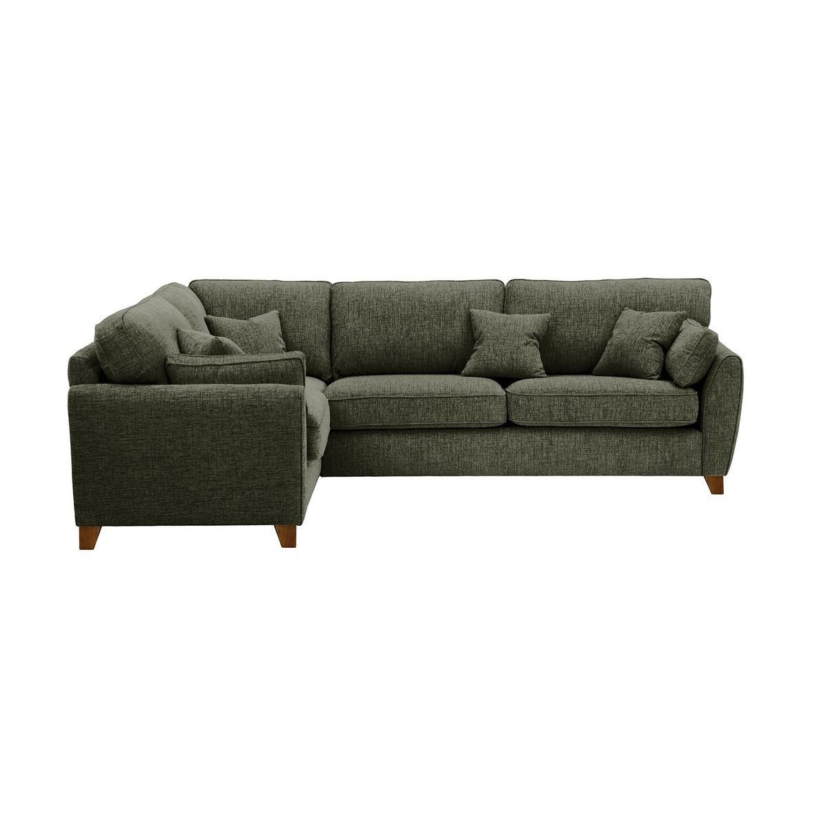 James Large Left Corner Sofa, mid grey, Leg colour: dark oak - image 1