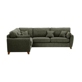 James Large Left Corner Sofa, mid grey, Leg colour: dark oak - thumbnail 1