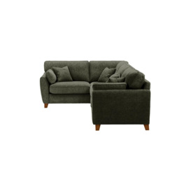 James Large Left Corner Sofa, mid grey, Leg colour: dark oak - thumbnail 3