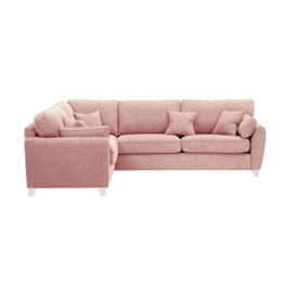 James Large Left Corner Sofa, blush pink, Leg colour: white