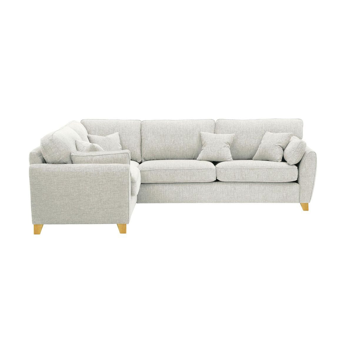 James Large Left Corner Sofa, light beige, Leg colour: white - image 1