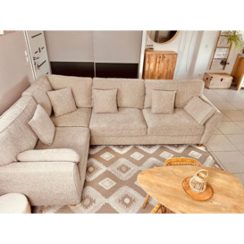 James Large Left Corner Sofa, light beige, Leg colour: white - thumbnail 2