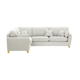 James Large Left Corner Sofa, light beige, Leg colour: white - thumbnail 1