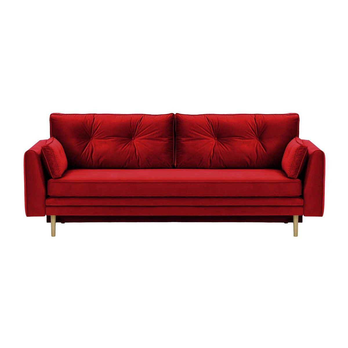 Magnus Sofa Bed with Storage, dark red, Leg colour: wax black - image 1