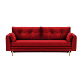 Magnus Sofa Bed with Storage, dark red, Leg colour: wax black - thumbnail 1