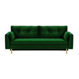 Magnus Sofa Bed with Storage, dark green, Leg colour: like oak