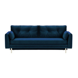 Magnus Sofa Bed with Storage, blue, Leg colour: white - thumbnail 1