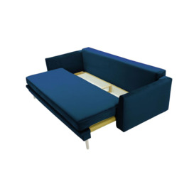 Magnus Sofa Bed with Storage, blue, Leg colour: white - thumbnail 2