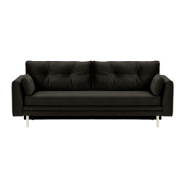 Magnus Sofa Bed with Storage, black, Leg colour: white