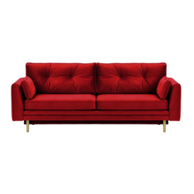 Amelia Sofa Bed with Storage, dark red, Leg colour: wax black
