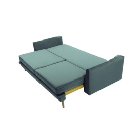 Amelia Sofa Bed with Storage, dirty blue, Leg colour: wax black - thumbnail 2