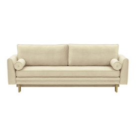 Boris Sofa Bed with Storage, light beige, Leg colour: wax black - thumbnail 1
