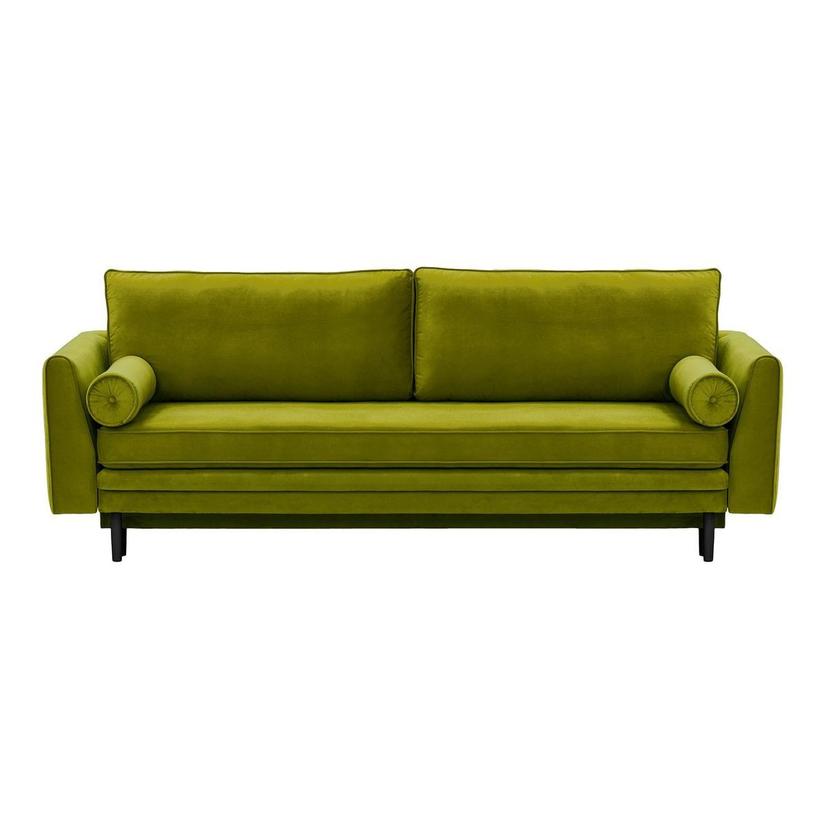 Boris Sofa Bed with Storage, olive green, Leg colour: black - image 1