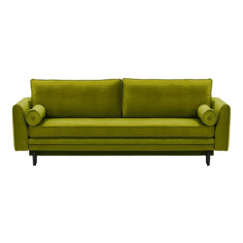 Boris Sofa Bed with Storage, olive green, Leg colour: black - thumbnail 1