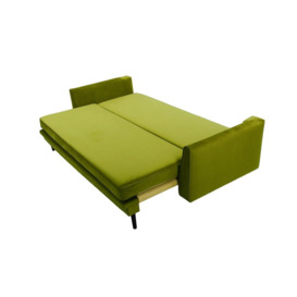 Boris Sofa Bed with Storage, olive green, Leg colour: black - thumbnail 2