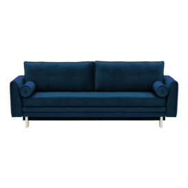 Boris Sofa Bed with Storage, blue, Leg colour: white - thumbnail 1