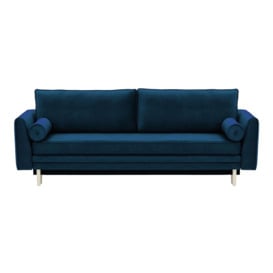 Boris Sofa Bed with Storage, blue, Leg colour: white