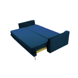 Boris Sofa Bed with Storage, blue, Leg colour: white - thumbnail 2