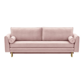 Boris Sofa Bed with Storage, lilac, Leg colour: wax black