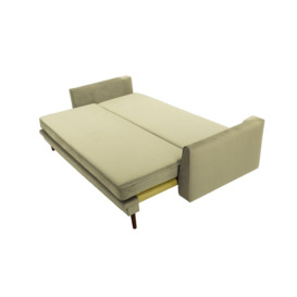 Boris Sofa Bed with Storage, yellow, Leg colour: like oak - thumbnail 3
