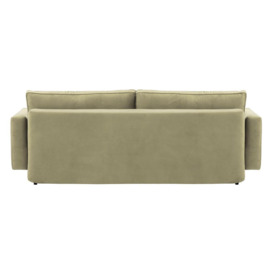 Boris Sofa Bed with Storage, beige, Leg colour: dark oak - thumbnail 3